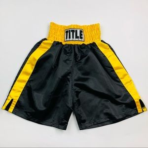 Title Black and Yellow Men's Boxing Shorts